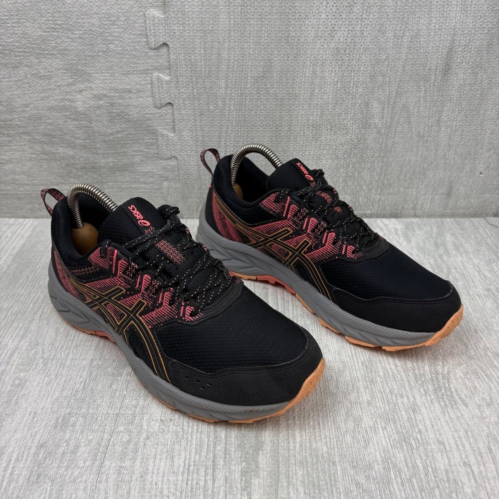 Asics Gel-Venture 9 Trail Running Shoes Women's 9.5 Black Pink Cushioned Walking - Picture 4 of 7